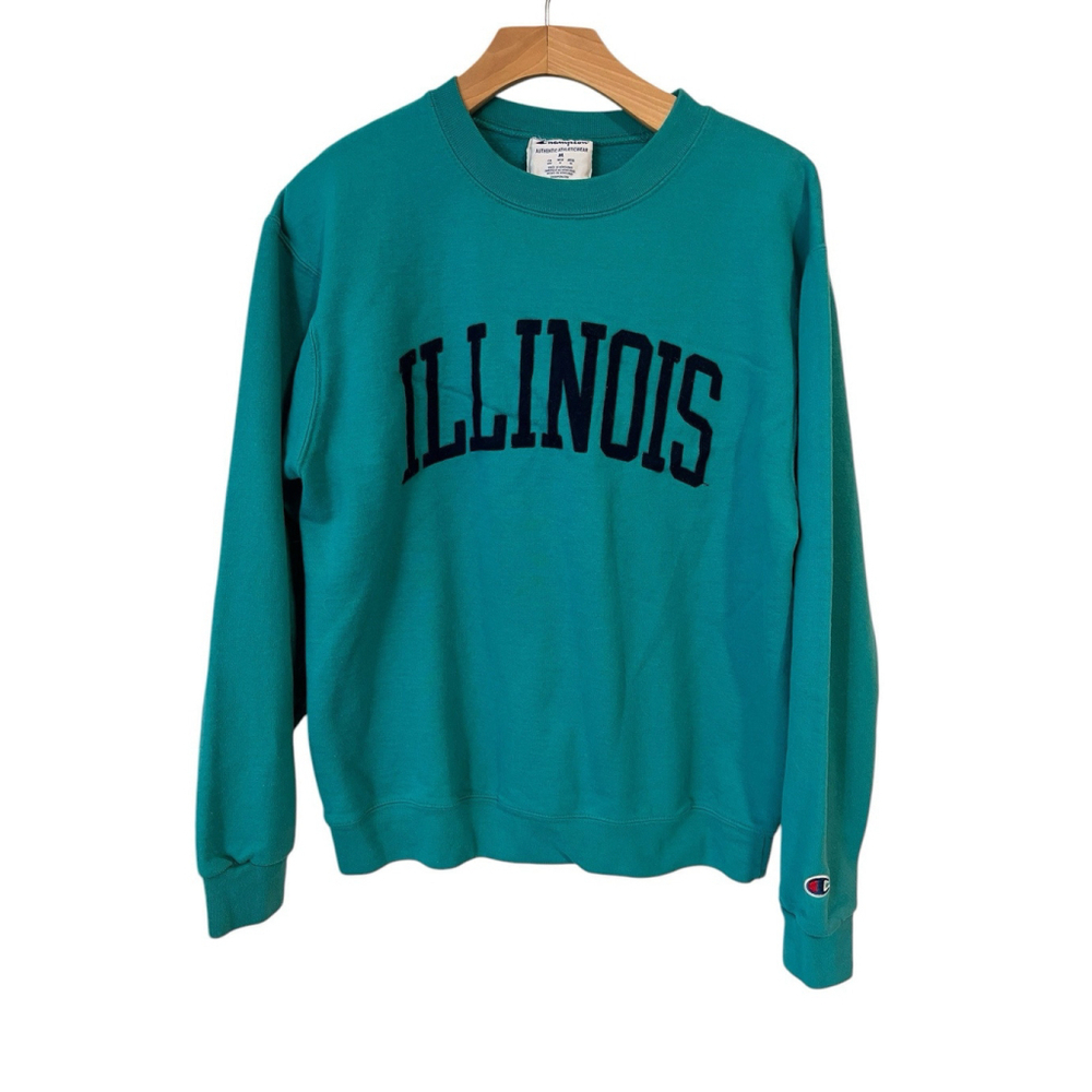 Champion Illinois Sweatshirt Medium Teal Orange